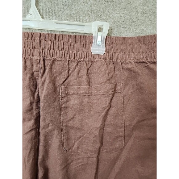 Old Navy Linen-Blend Straight Ankle Pants Women XXL Warm Taupe Beach VacationNEW - Picture 7 of 10